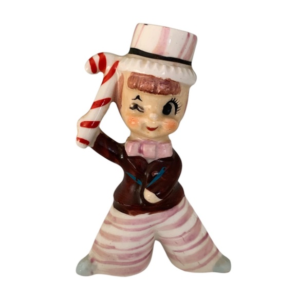 Enesco Other - PUROLATOR SHIPPING: Vintage Enesco Pink Candy Cane Boy Pepper Shaker